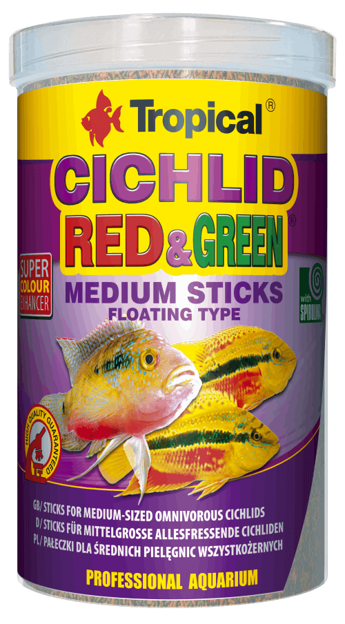 CICHLID RED&GREEN MEDIUM STICKS
