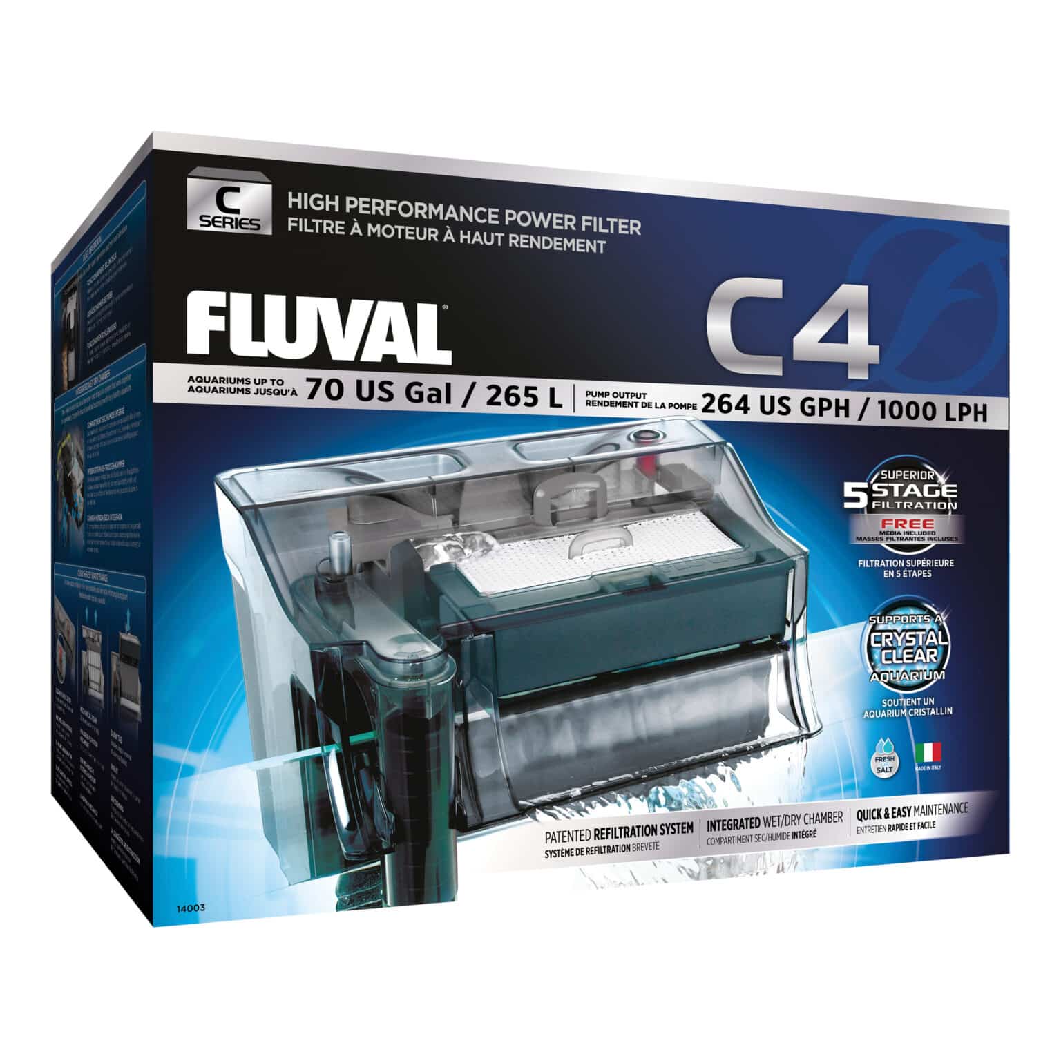Fluval C4 Power Filter – Up to 70 US Gal / 265 L